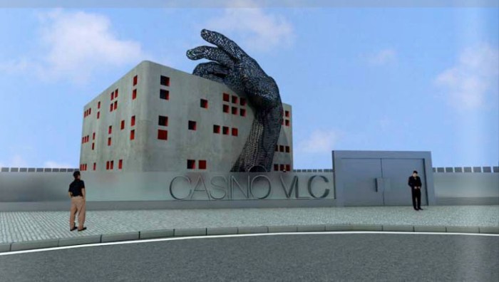 Casino_VLC_Student_Project_Vicente-Ortuño_collabcubed Casino with large hand sculpture, Student Project, Vicente Ortuno, Escuela de diseno Barreira, collabcubed