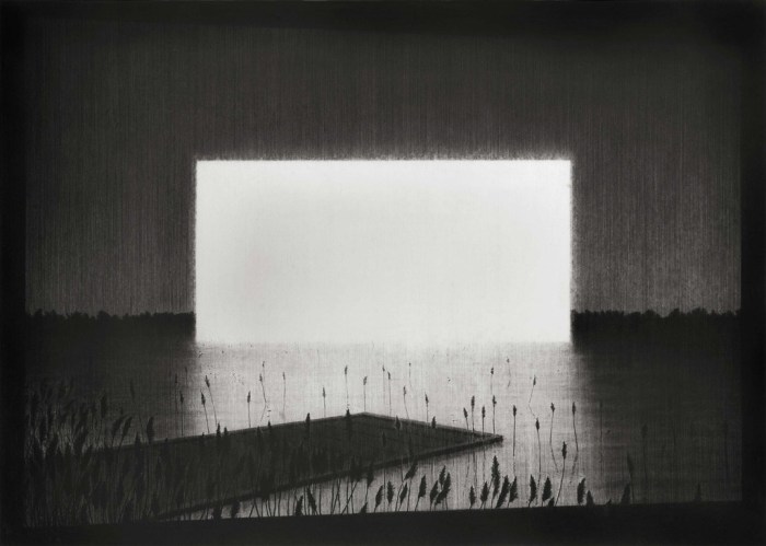 Reece_Jones_Charcoal_Drawings_Control_Test_collabcubed All Visual Arts Gallery, Control Test exhibit, Reece Jones, Charcoal Landscapes, Mythic Visions of forest