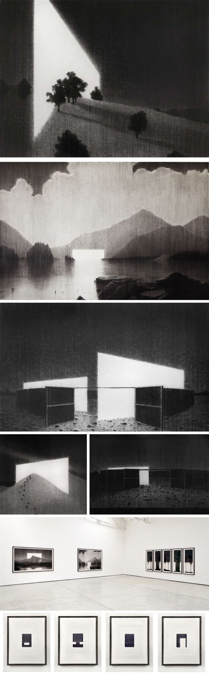 All Visual Arts Gallery, Control Test exhibit, Reece Jones, Charcoal Landscapes, Mythic Visions of forest