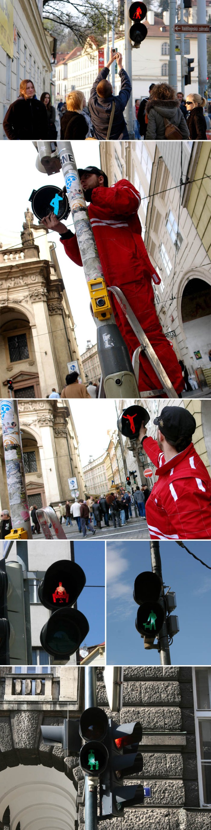 Roman-Tyc_Semafory_Ztohoven_Prague_collabcubed Roman Tyc, Ztohoven, Traffic Light art, switched images of traffic lights, Prague Street Art,