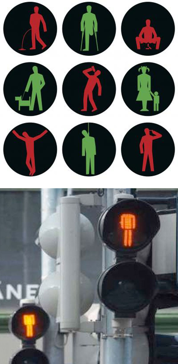 Roman Tyc, Ztohoven, Traffic Light art, switched images of traffic lights, Prague Street Art, 