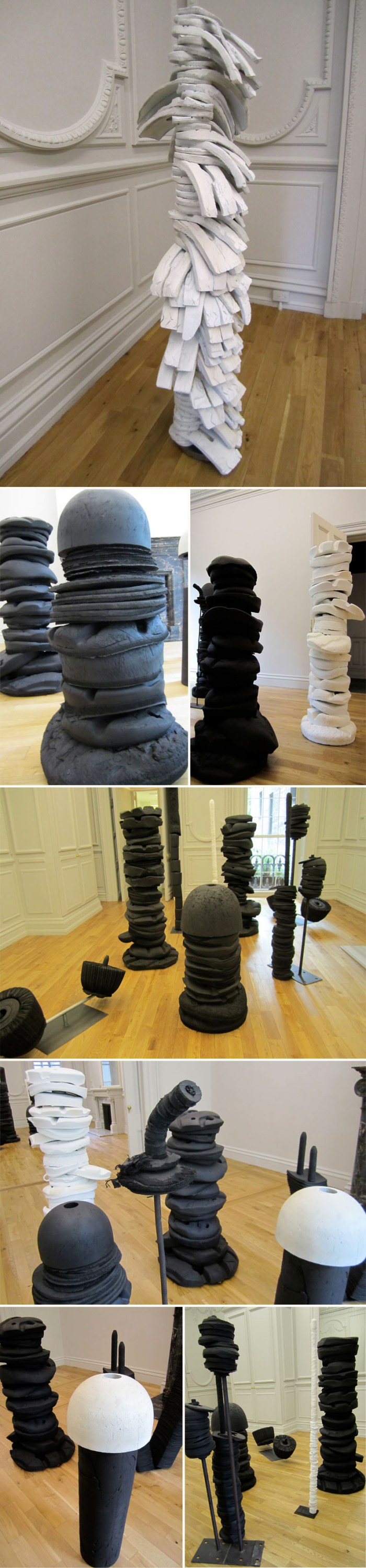 contemporary sculptures made from found rubber, foam, plaster and tar, Helmut Lang, New York City, Washington Square, collabcubed