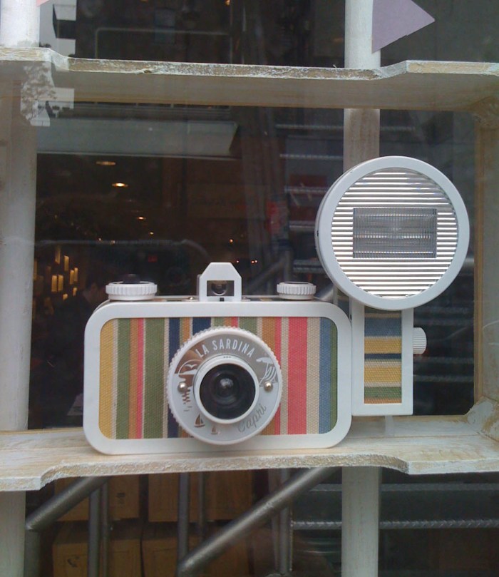 Cameras, 35mm camera, sardina, lomography, fun design, beach canvas, flash camera, collabcubed