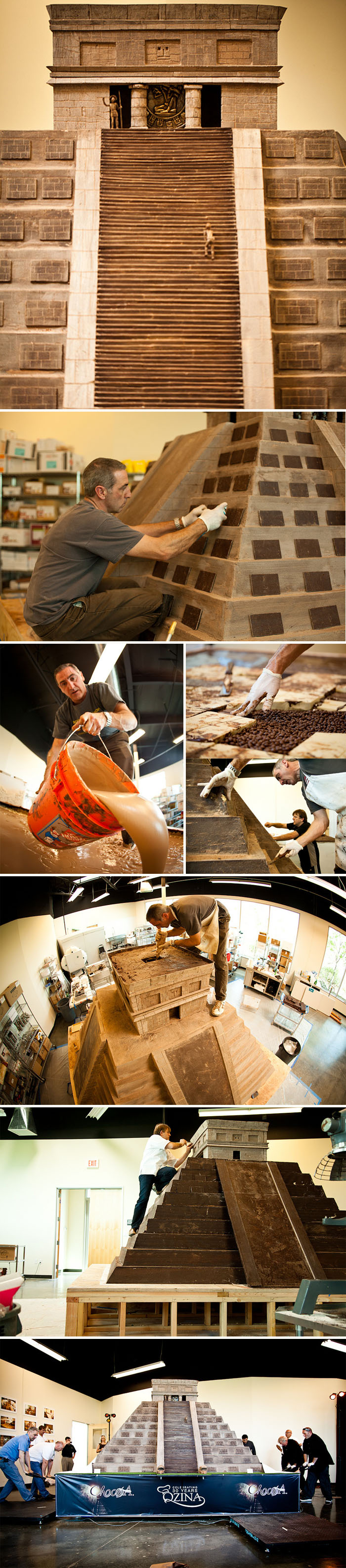 Guiness Book of world's records largest chocolate sculpture, Chocolate Pyramid, Chocolate Mayan Temple, Food Art, Cool