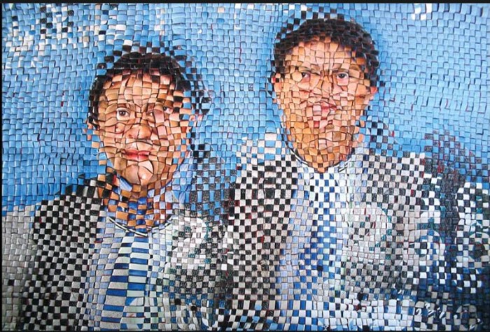 Jarbas-Lopes_Debate-Series_collabcubed Vinyl campaign posters woven together to create an interesting effect, Jarbas Lopes, Brazilian art