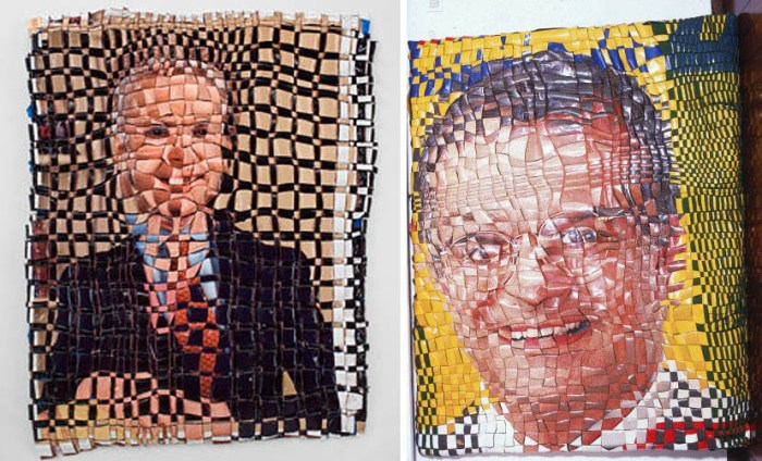 Jarbas-Lopes_Debate-Series_portraits_collabcubed Vinyl campaign posters woven together to create an interesting effect, Jarbas Lopes, Brazilian art