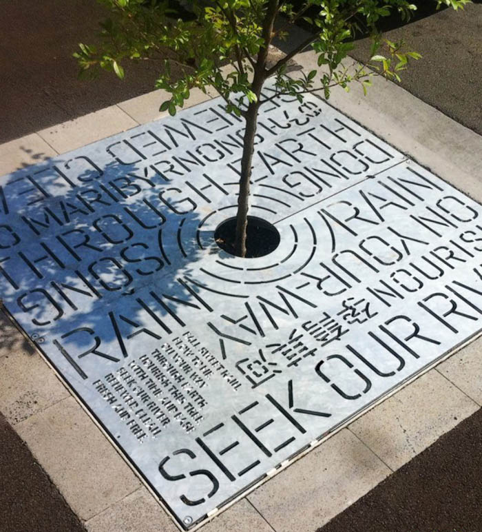 Typographic Tree Grates in Melbourne, Australia, designed by HeineJones, SEGD Merit 2012
