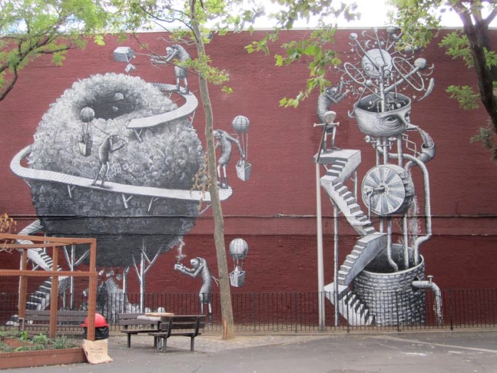 English Street Art in NYC, Phlegm, West 17th Street mural, Chelsea, street art, graffiti