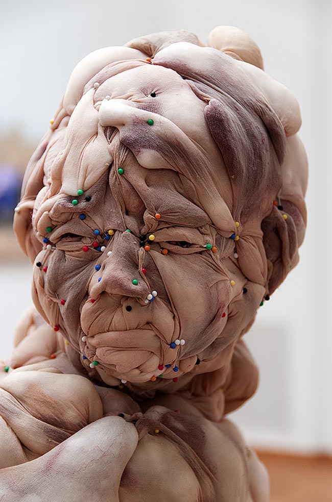 Rosa Verloop, Dutch contemporary art, creepy sculptures, nylon stocking soft sculptures, monstrous sculptures