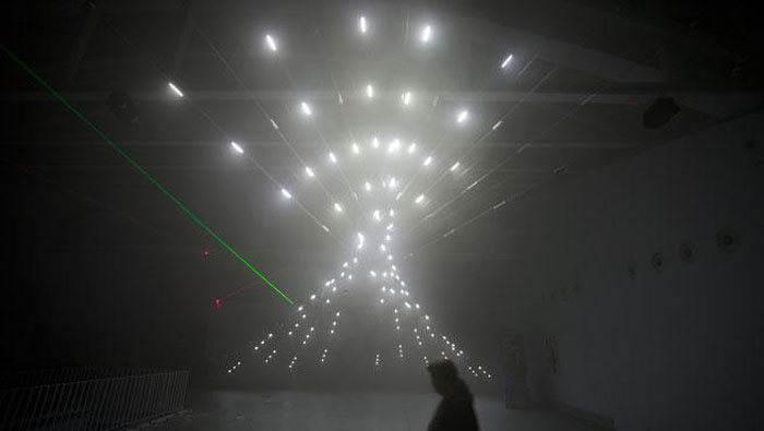 Chris-Salter_n-polytope_collabcubed Light and sound installation by Chris Slater at LABoral in Gijon, Spain