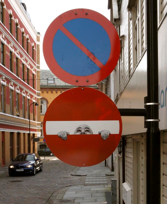 Dan Witz, Street Art, Do not Enter project, Jonathan LeVine Gallery Detournement: Signs of the Times, humorous modification of street signs
