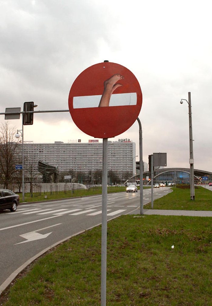 Dan Witz, Street Art, Do not Enter project, Jonathan LeVine Gallery Detournement: Signs of the Times, humorous modification of street signs