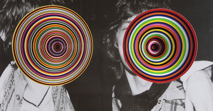 Jim-Lambie_Vortex_Spiritualized_collabcubed Jim Lambie, artist that uses colored tape on different surfaces to create patterns, floors, walls, stairs, art