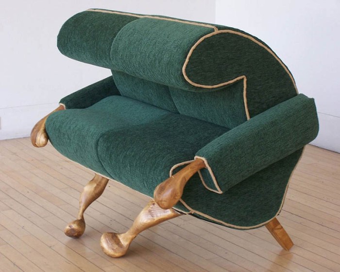 Humorous sculptures made from furniture, animated sculpture, furniture with attitude and personality, Angelo Arnold