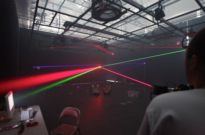 n-Polytope_Chris-Salter_Light-installation_collabcubed Light and sound installation by Chris Slater at LABoral in Gijon, Spain