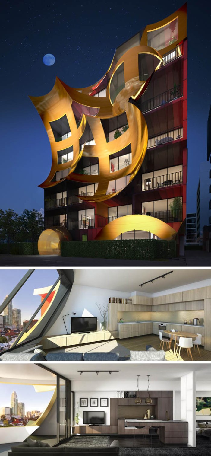 Orbis apartment building, South Melbourne, Cool Facade, Surreal architecture, contemporary architecture in Australia, ARM