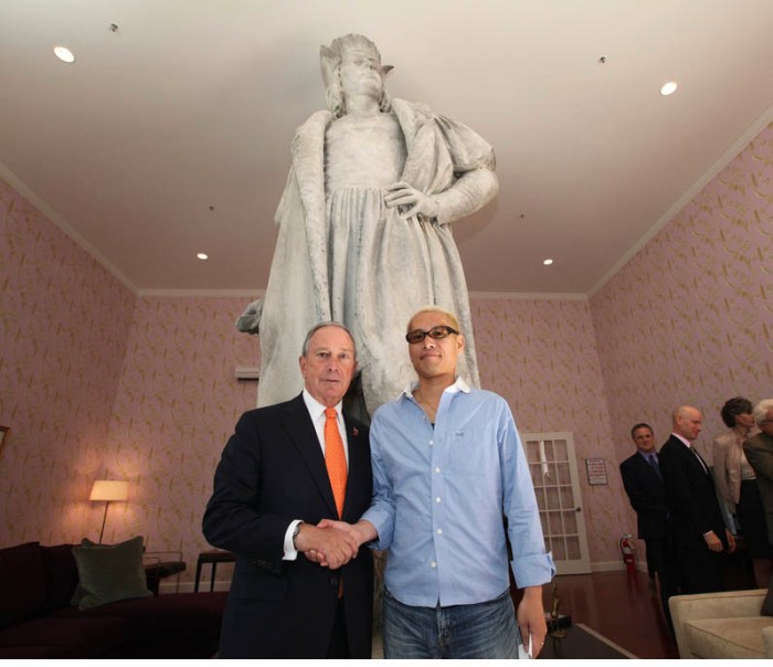 Discovering Columbus Installation/Living Room at Columbus Circle by Tatzu Nishi, cool exhibit, public art, NYC, fun art