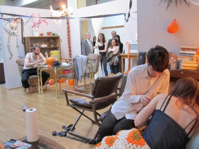 Habit_DavidLevine_Crossing-the-Line-Fest_Essex-St-Market_collabcubed Experimental theater, installation and avant garde theater at Essex Street Market, Habit, 8-hour looping performance, Crossing the Line Festival