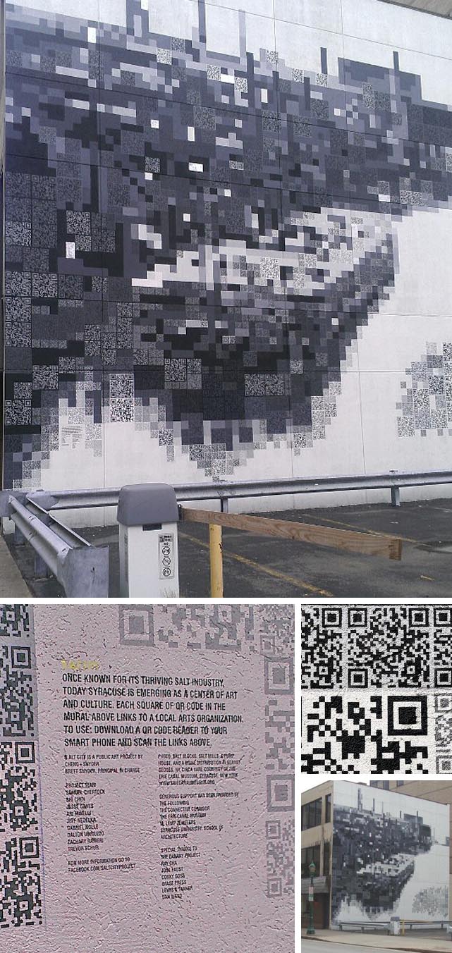 Lemp_QR-Code-mural-Syracuse_S.Alt-Mural_collabcubed Interactive QR code Mural in Syracuse, S.Alt city, street art mural, Irene Cheng & BrettSnyder