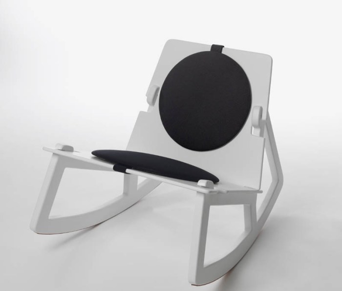 Rock Chair, contemporary Swedish Designed rocking chair, assembles and disassembles, Fredrik Farg