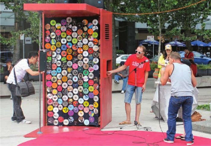 design, karaoke kiosk, international diverse music collection, portable karaoke kiosk, Vancouver, Urban Republic Arts Society