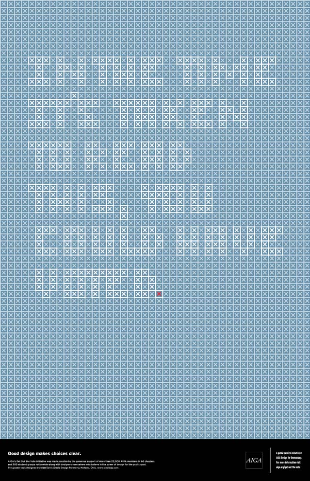 aiga_gotv_2012_mattdavis_collabcubed Graphic and typographic posters to Get people out to Vote in the 2012 Elections, AIGA exhibit, NYC
