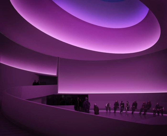 James Turrell, Retrospective at the Guggenheim summer 2013, light installations, skyscapes, cool art