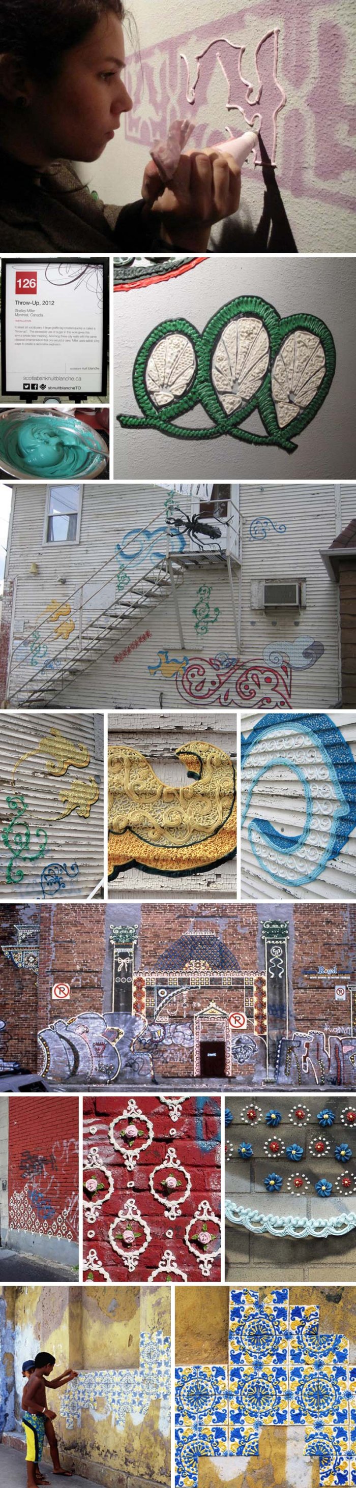 Icing Graffiti, Street Art, Icing tags, Throw-Up, Nuit Blanche Toronto, Shelley Miller, Cake Icing art