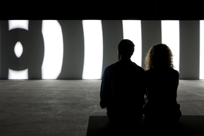 cool audiovisual installation by German artist Carsten Nicolai at HangarBicocca in Milan