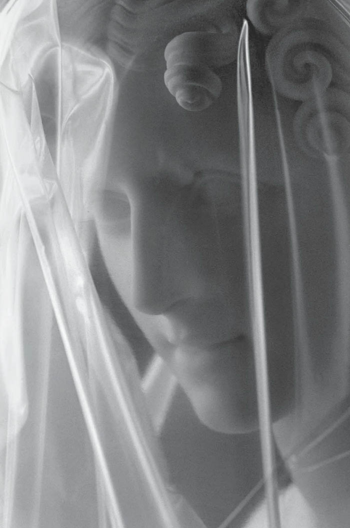 The New Hermitage, photographs of marble busts smothered/wrapped in polyethylene, contemporary Russian art and photography