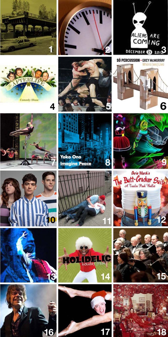 Free and Cheap things to do in NYC 12/21/12 through 12/23/12, Free and Cheap cultural events in New York City the weekend of December 21, 2012, Art, Music, Theater, Dance, Design, Architecture, Food, Fun, Performances and more