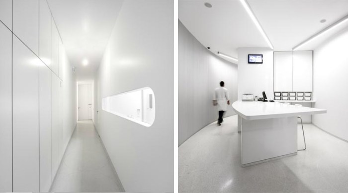 Very cool pharmacy in Portugal with neon sign incorporated into facade, farmacia lordelo in Vila Real, Portugal by Jose Carlos Cruz, Arquitecto