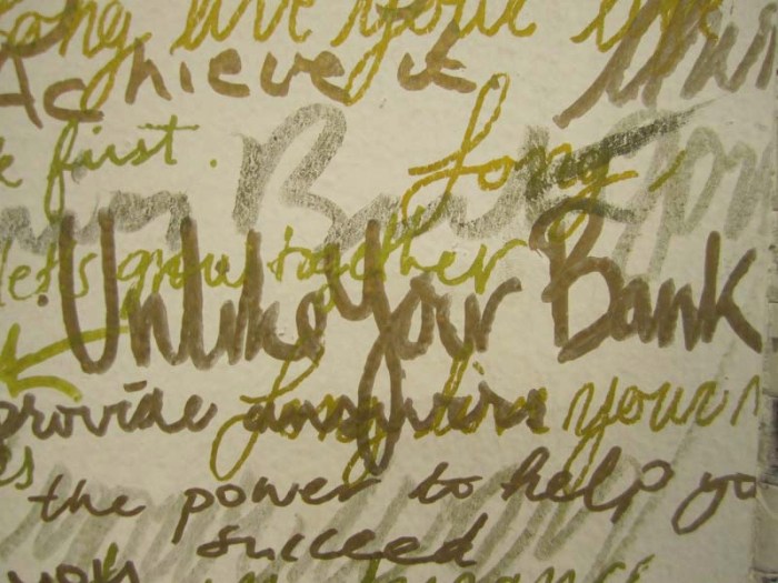 No Longer Empty's 14th Exhibition How Much Do I Owe? at the Clock Tower in Long Island City, and former Bank of Manhattan Bank, Contemporary art, art installations