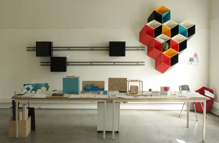 cool storage system by Norweigian designer Bjørn Jørund Blikstad, Imeüble, 3d shelving system that looks flat