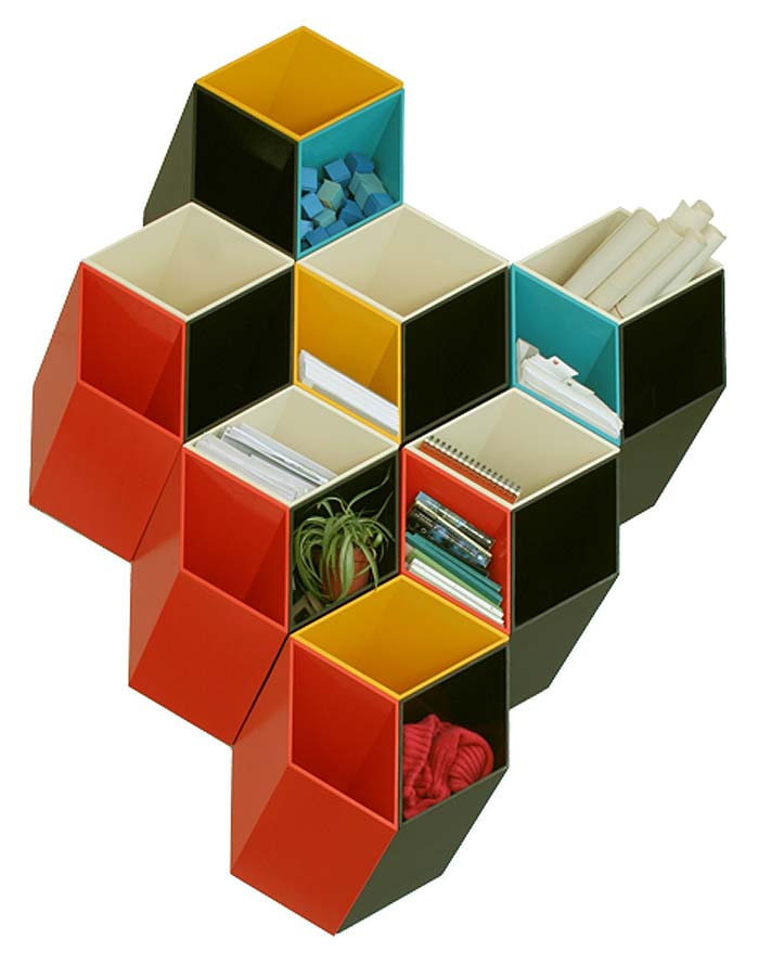 cool storage system by Norweigian designer Bjørn Jørund Blikstad, Imeüble, 3d shelving system that looks flat