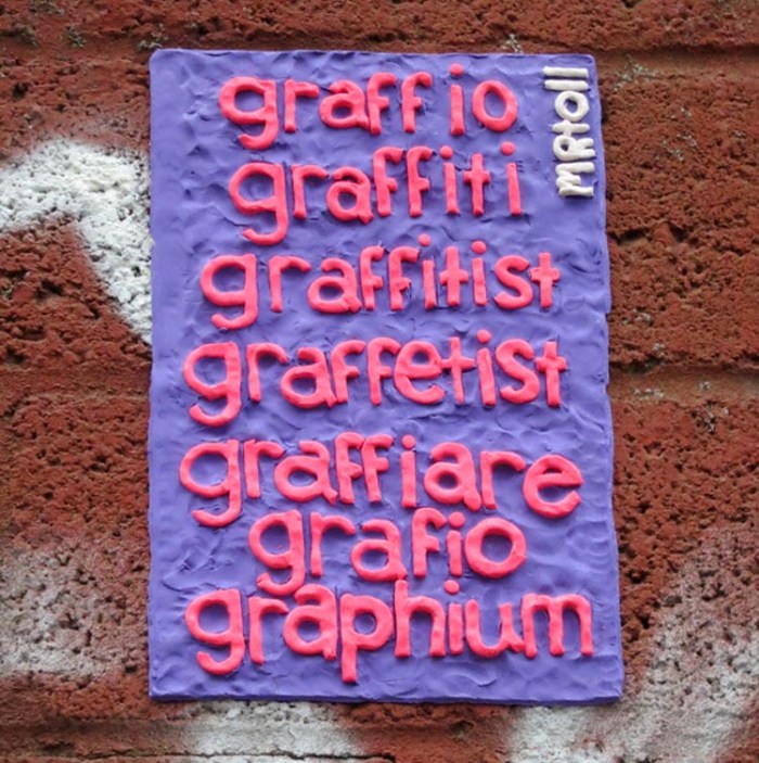 MrToll, Brooklyn street art made out of clay, clay sculpture and poetry street art by Mr.Toll, Graffiti