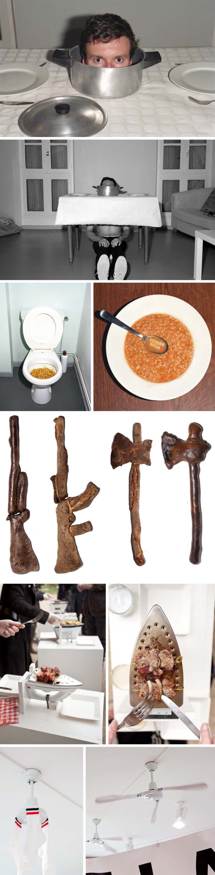 Thomas Mailaender, L'Union Fait la Farce, Humorous food-related sculpture, installation, and photos