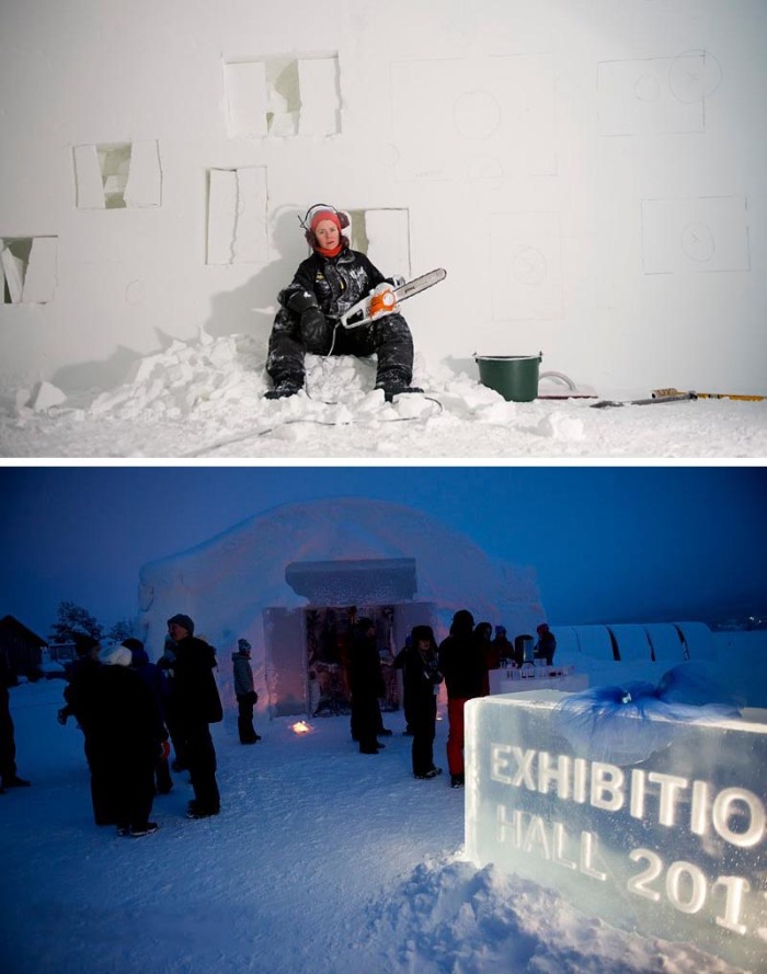 Icehotel light and photo exhibit, A Warm Story about a Cold-Place_John-Pettersson & Anna-Öhlund, cool installation