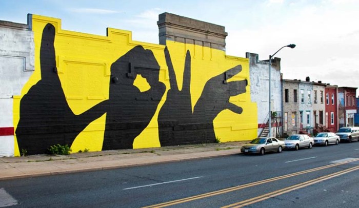 Love Mural by Michael Owen, Baltimore Love Project, fosters community, and good will. Street art