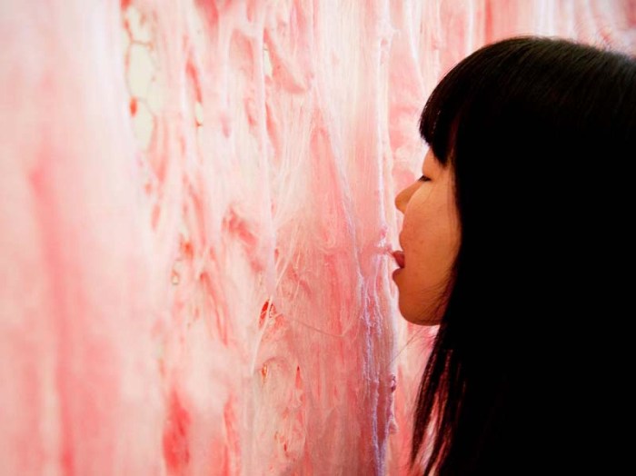 Cotton Candy Ephemeral installation, cool art installation utilizing all senses by Erno-Erik Raitanen, Finnish contemporary art