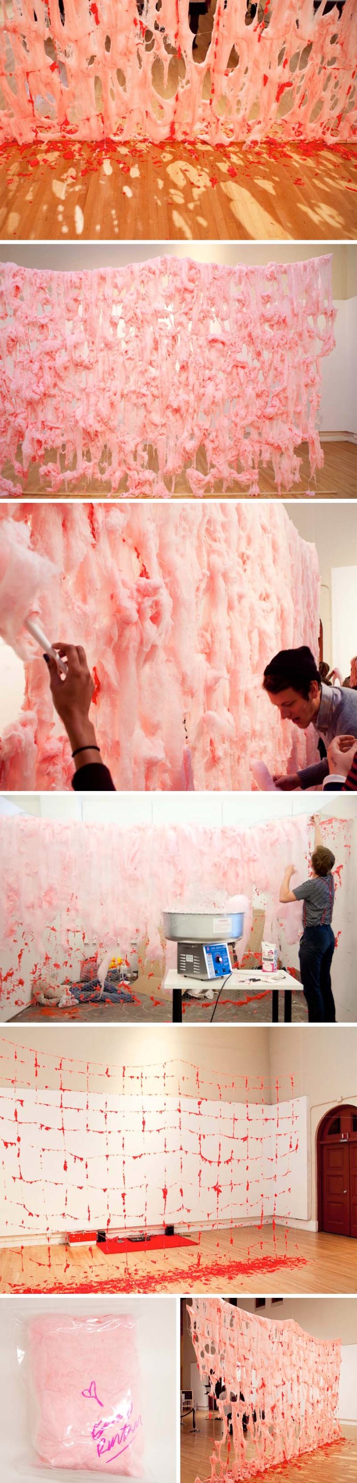 Cotton Candy Ephemeral installation, cool art installation utilizing all senses by Erno-Erik Raitanen, Finnish contemporary art