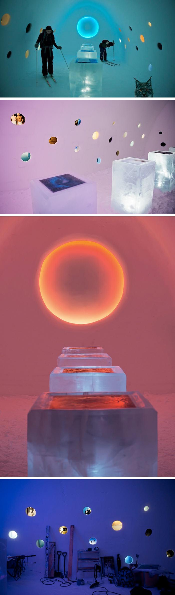 Icehotel light and photo exhibit, A Warm Story about a Cold-Place_John-Pettersson & Anna Öhlund, cool installation