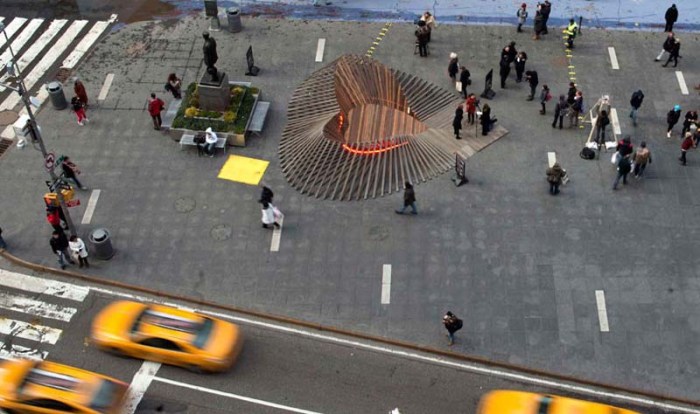 Valentine's Day 2013 Installation by Situ Studio in Times Square, Duffy Square. Heartwalk.