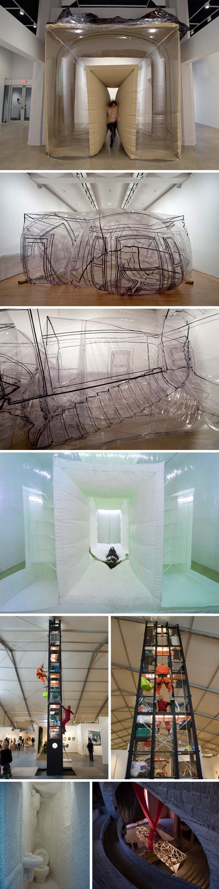 Interactive sculpture with an architecture bent, cool installations by Alex Schweder
