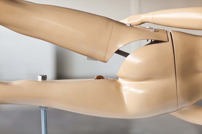 Contemporary participatory art installation of Nutcrackers made with mannequins by Jennifer Rubell, humorous art