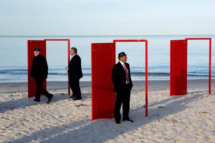 Doorways to Potential by Andrew Baines. Surreal live installation/performance in Australia