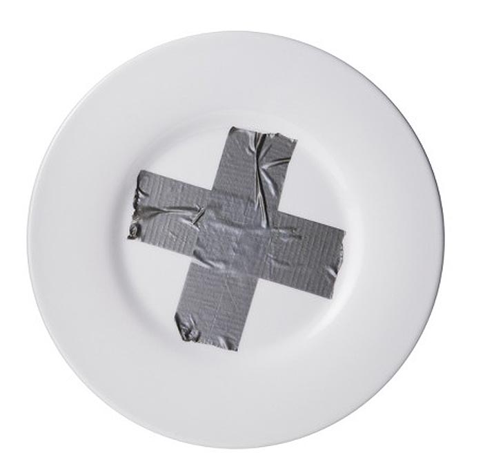 Too BluDot Duct Tape Plates and Ruse Plates (drain plates), funky plates at Target by Blu Dot.