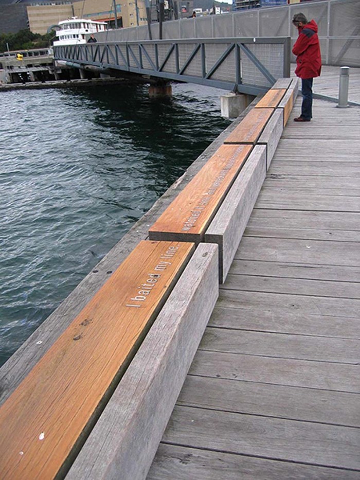 Typography in architecture, Fiona Christeller, Wellington Writers Walk