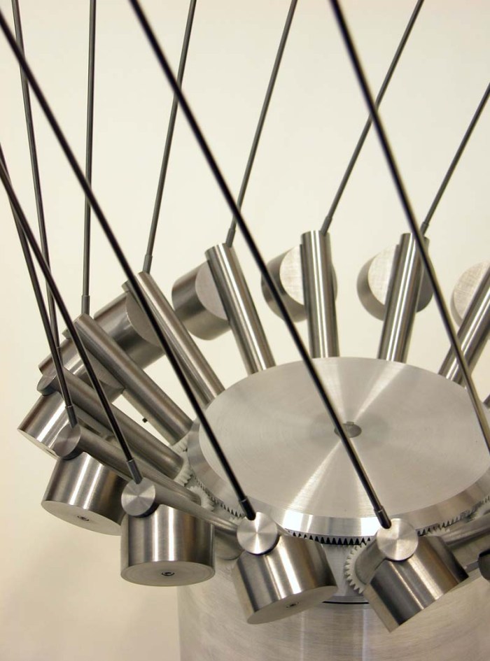 Anne Lilly, Interactive kinetic stainless steel sculptures, mechanical sculpture, temporal tincture