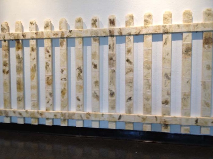 Iris Behler, Brown Senior Art Project, Attach//Detach, Leg and Bikini wax strips as paintings/sculptures, shocking art, feminist art